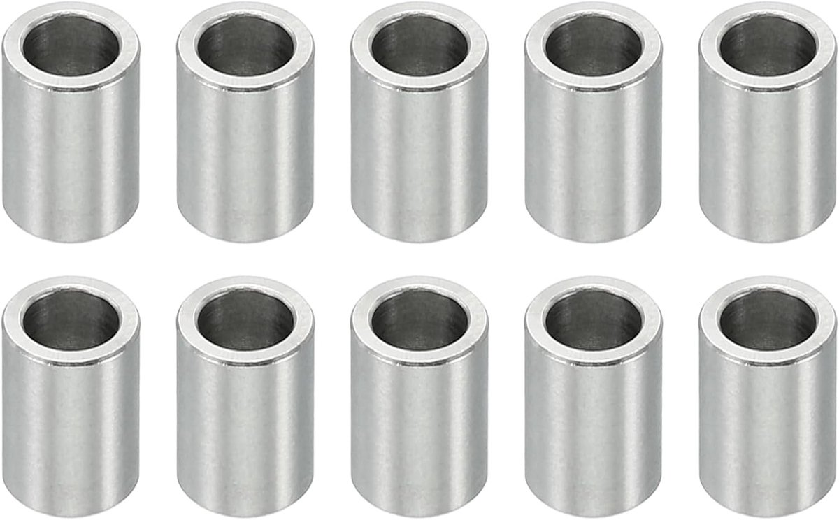 M4 roestvrijstalen afstandhouders, 10 stuks metalen afstandhouders roestvrij staal 4,1 mm ID x 6 mm OD X8 mm L roestvrijstalen afstandhouders schroef afstandhouder ronde voor 5/32" of M4