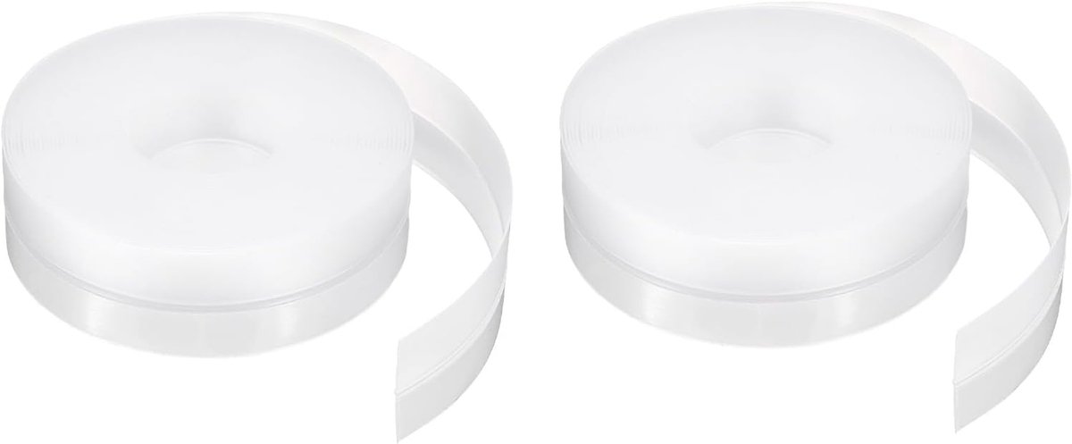 2 stuks weerstrips, deurafdichting, 16,4 ft x 25 mm, TPE, afdichtingsstrip voor deur, tochtstopper, plakband, raam, huis, douche, glas, kolommen, transparant