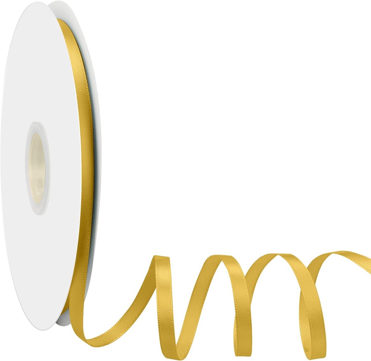 lint strikkenband goudkleurig, Dooozy 10mm 91m cadeaulint decoratielint, stoffen lint voor het verpakken van geschenken Kerstmis bruiloft decoreren