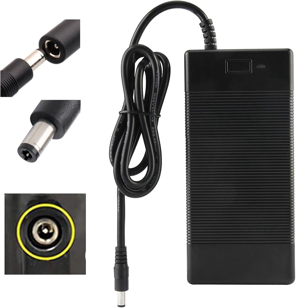 Oplader voor elektrische step, 42 V, 2 A, universeel, voor elektrische scooter, hoverboard, 36 V, step, accu (DC) | Voor elektrische scooter hoverboard 36 V scooter accu (DC)