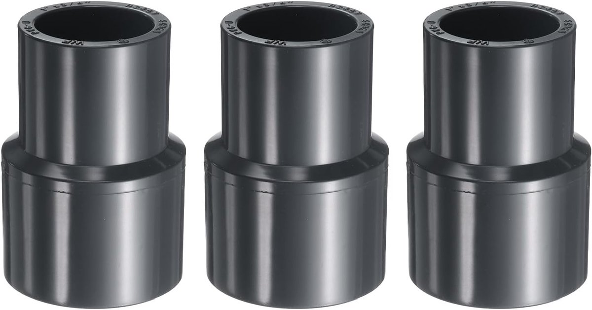 3 stuks PVC verloopstuk koppeling, 1 x 3/4 inch verhoger/verloopstuk, koppeling, buisbeslag, adapter, DWV-kanaal, verloopstuk voor riolering, hygiënische afvoer, watervoorziening, tuin