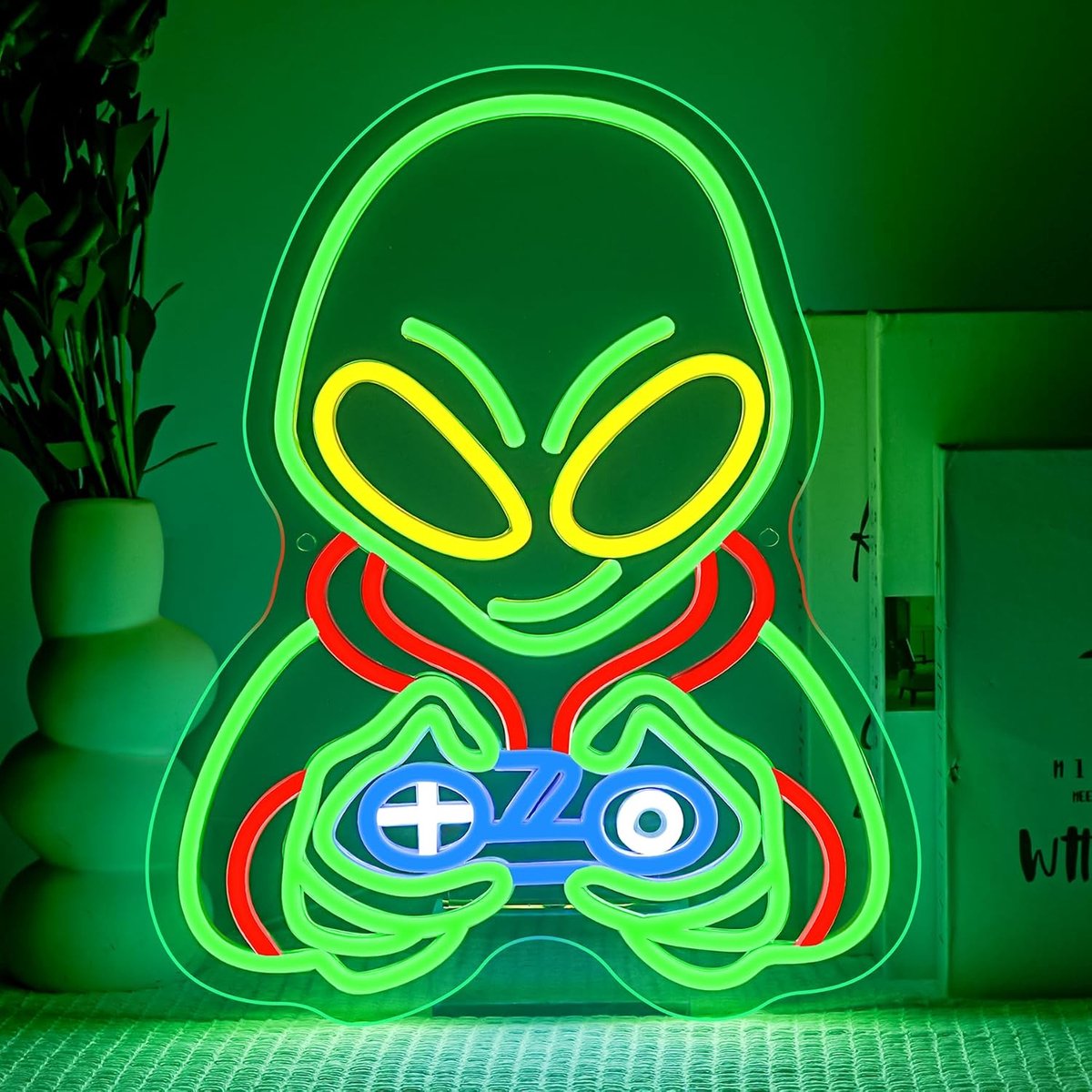 Playing Game Neon bord, Alien Led bord, dimbaar voor decoratie, Aliens spel, neon bord, lichtbord, wanddecoratie voor speelruimte, kelder, familiekamer, kinderkamer, cadeau voor jongens