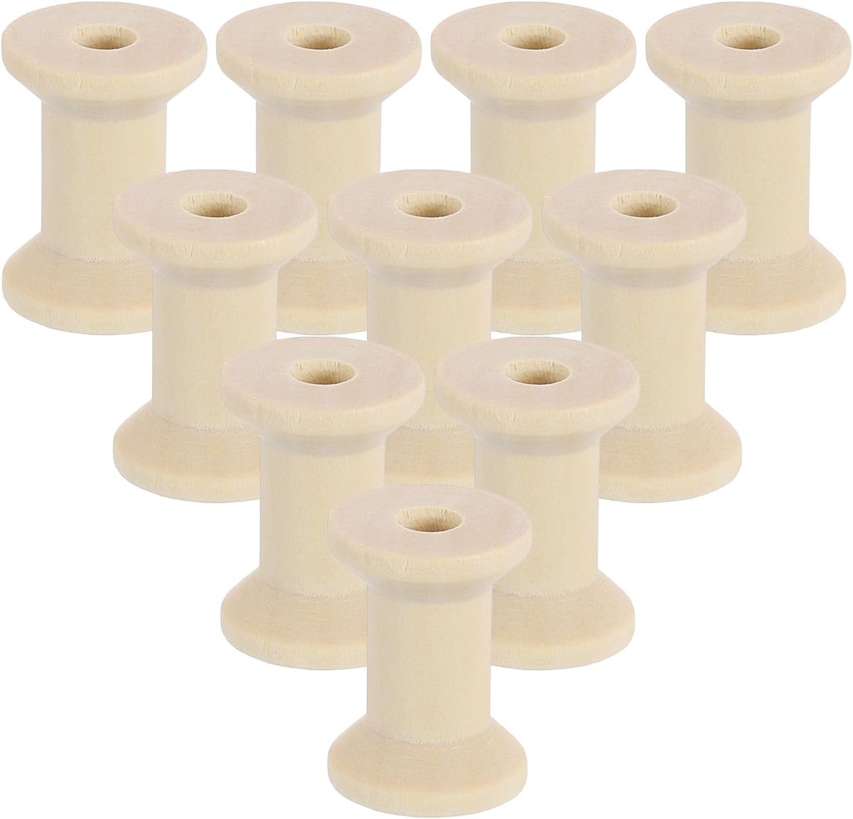 25 stuks lege houten rol, 0,8 inch x 3,5 cm onafgewerkte houten spoelen, draadweven, spoelen, lege draad, spoelen voor knutselen, doe-het-zelf kunst, borduurwerk, naaigaren koord, houtkleur