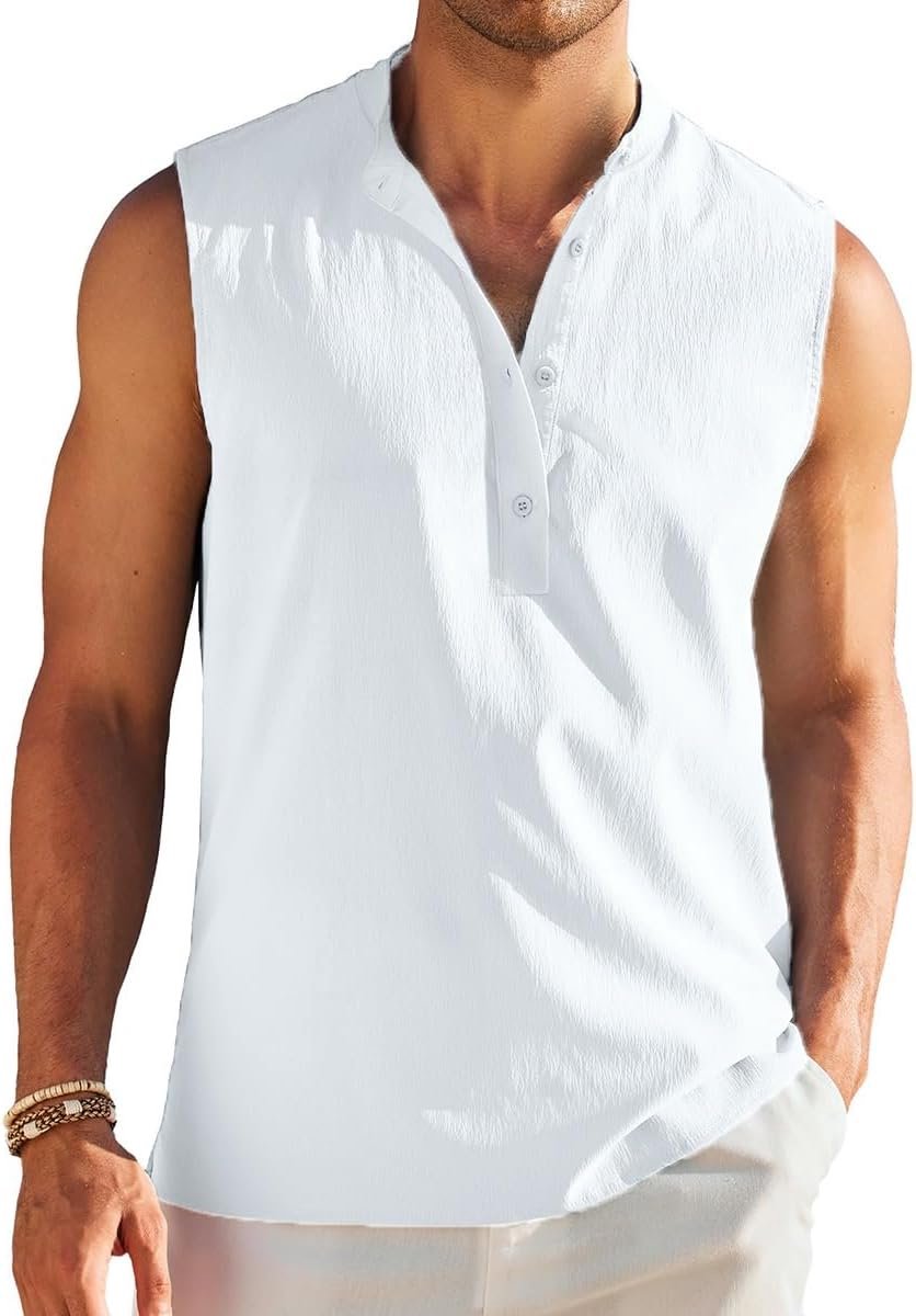 strandshirts voor mannen zomer tankshirts casual henley tank top