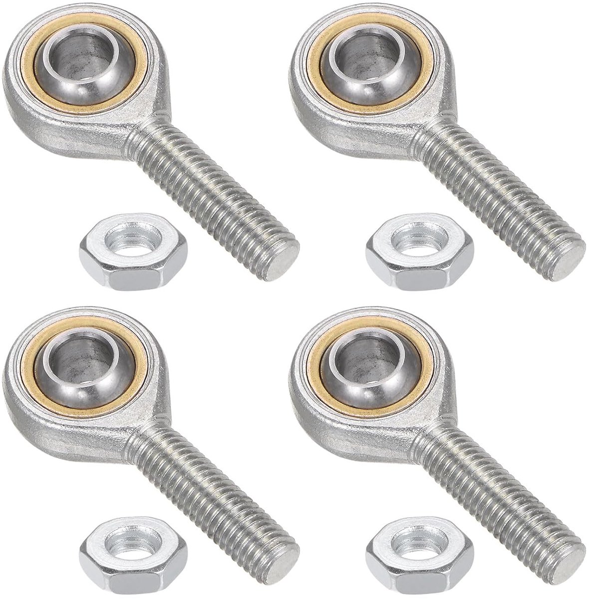 Eindlagers 10 mm met buitendraad M10 x 1,5 links, zelfsmerende eindverbindingen met borgmoer