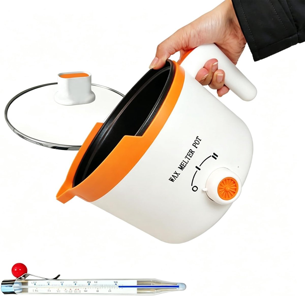 Elektrische Wasmelter voor het maken van kaarsen, 1500 ml smeltpot met uitloop, pot voor het smelten van kaarsenwas, kaarsgietpot