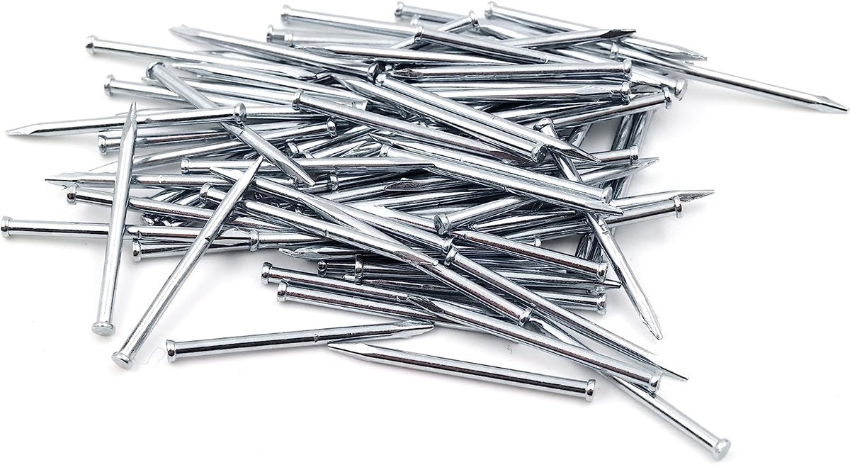 100 x stalen pennen stalen nagels plint pennen nagel 1,4 x 20 mm platte kop verzonken kop verzinkt