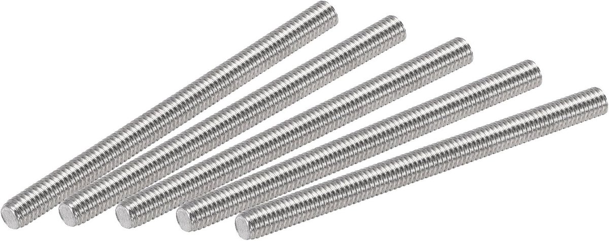 sourcing map 10 stuks volledige stang M3 x 40 mm 304 roestvrij staal rechtse schroefdraad M3-0.5 schroefdraad helling