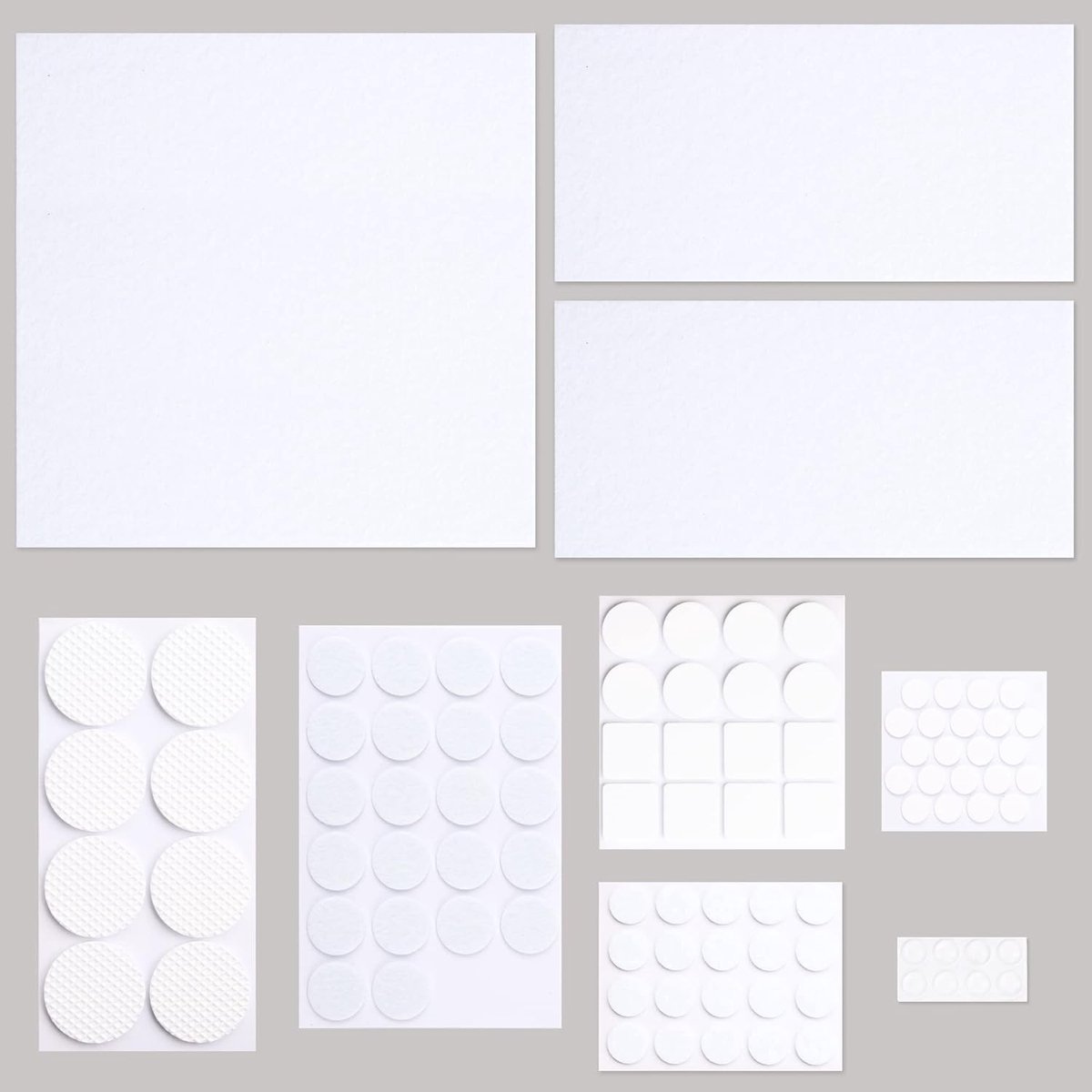 Furniture Pad Floor Protector - Zelfklevende viltmat, op maat te snijden stoelkussens ter bescherming van de vloer, stoelpoten, tafelpoten (wit, 99 stuks)