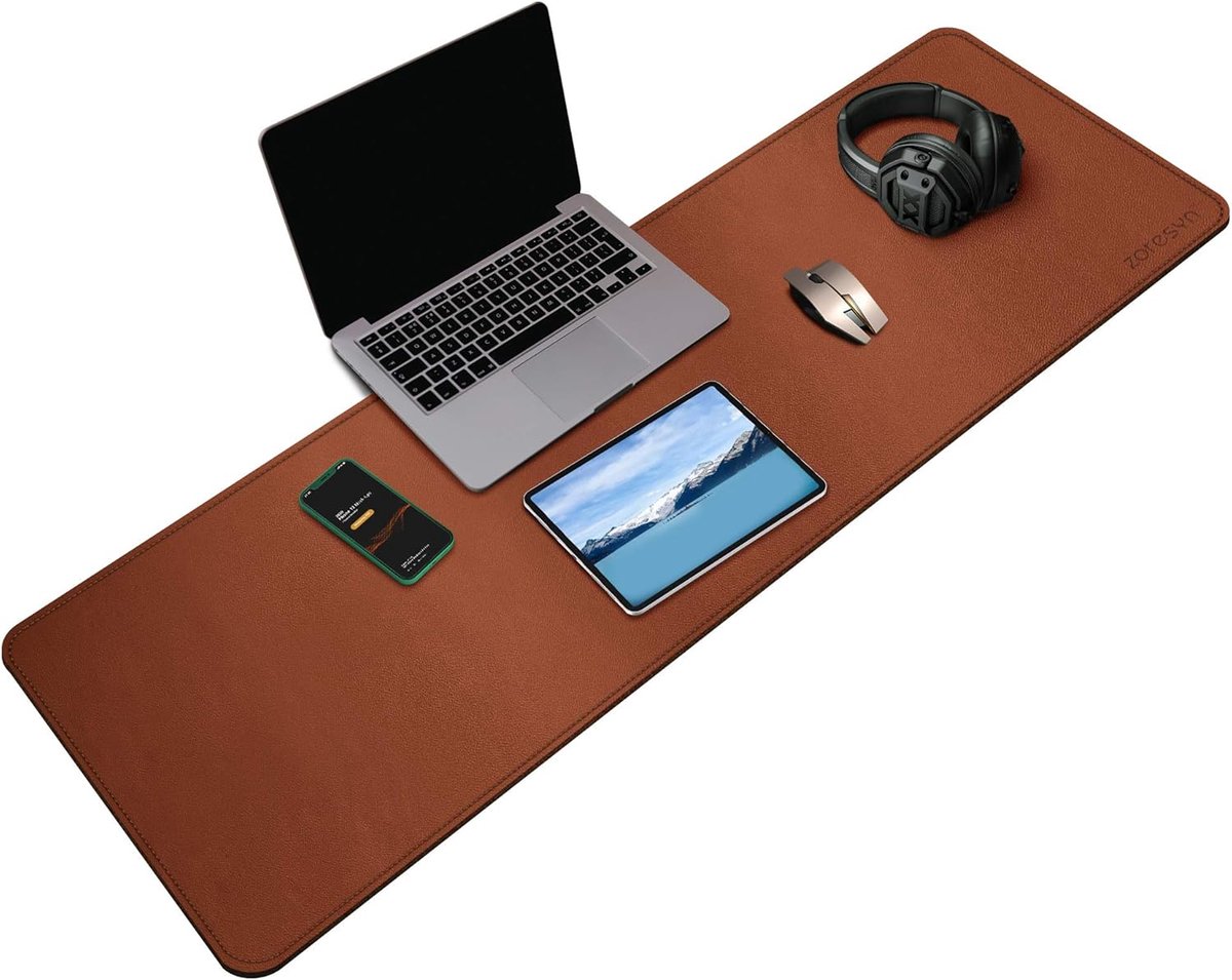 Grote muismat 3XL (140 x 40 cm) - PU leer - Waterdicht en niet-slip - Ideaal voor gaming en kantoor - SnelShoppen