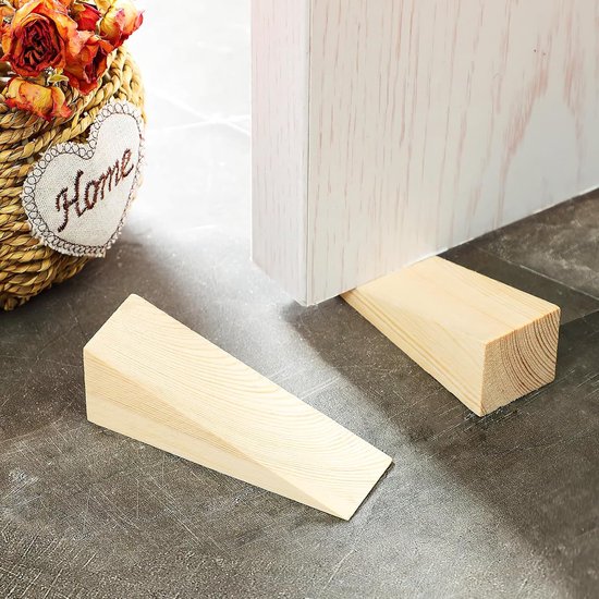 deurstopper, houten wigg, vaste deurstopper, vloer, meubelwiggen, antislip, wiggen voor alle oppervlakken, mobiele veiligheid — afbeelding 2