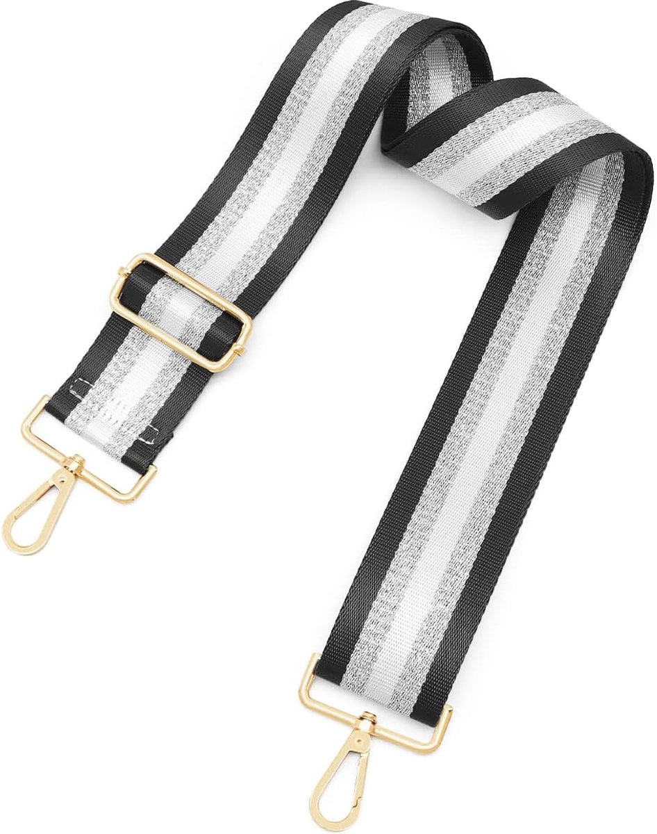 Verstelbare vervanging, brede schouderriem, verstelbare schouderriem, 75-135 cm, tasriem, brede schouderriem voor damestassen (breedte 5 cm, donkergrijs)