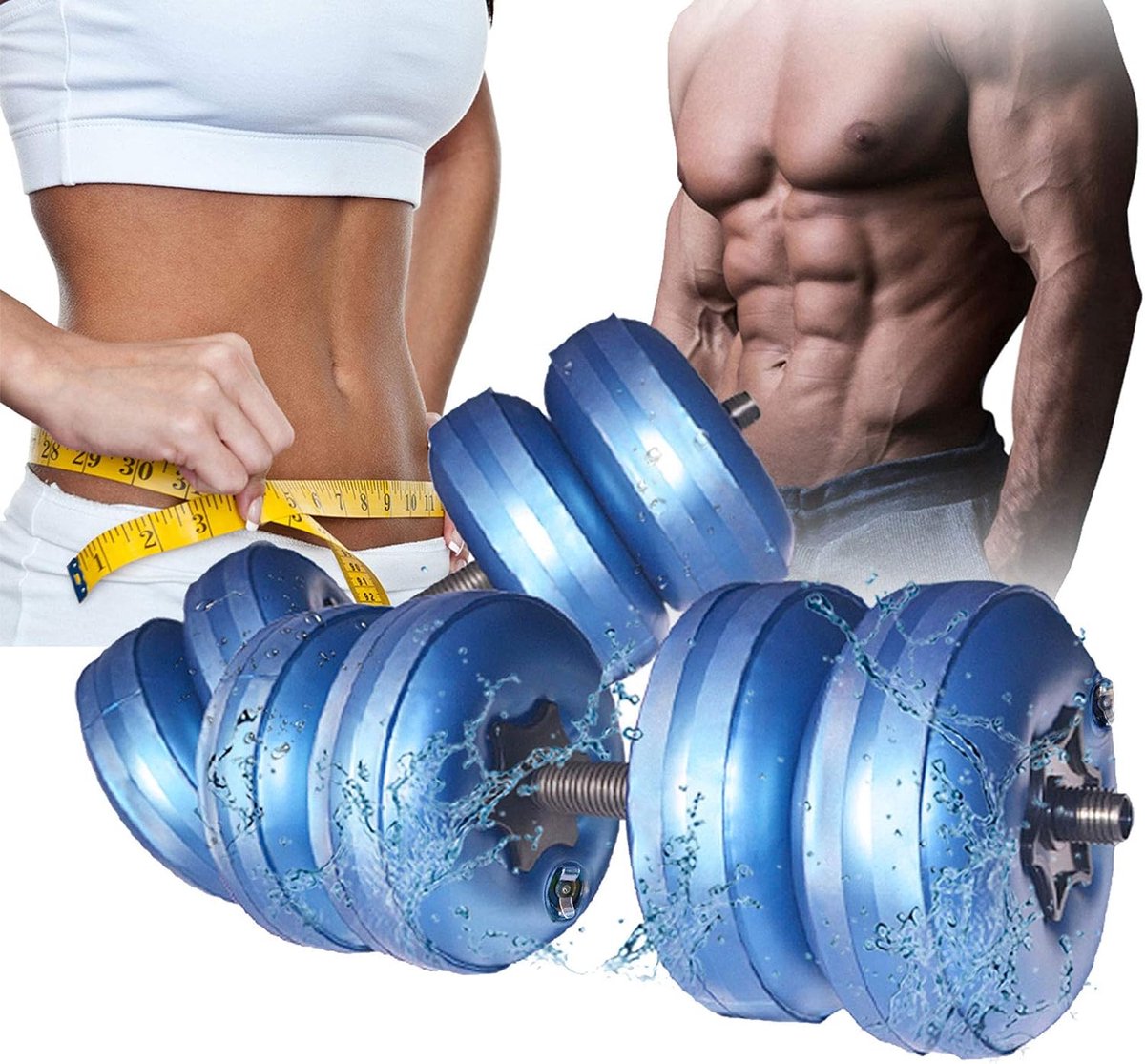 gewichten set 6/8/16kg 2 in 1 halters verstelbaar, halterset fitness, Water Dumbbells, travel dumbebll