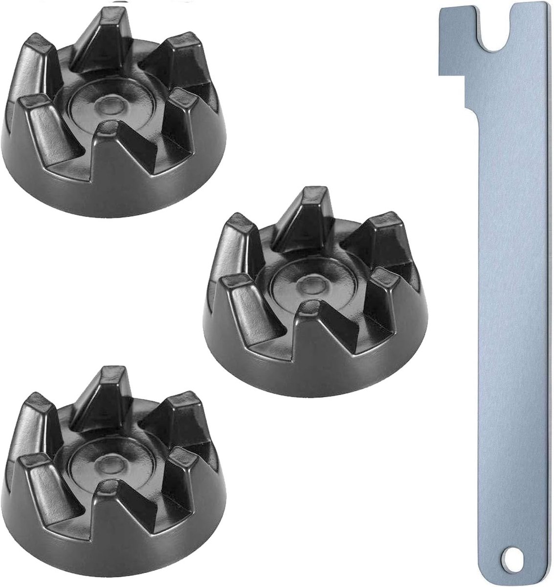 3 x koppeling 9704230, koppelingsmeenemer, blender rubberen koppeling met sleutel compatibel met KitchenAid modellen KSB52, KSB5, 5KSB52, 5KSB5