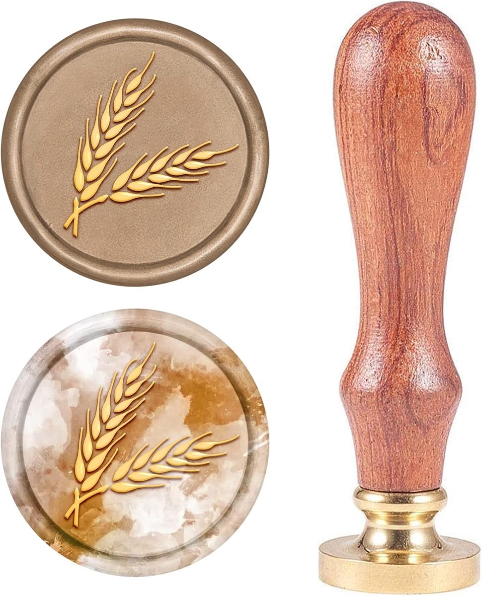 Wax Seal, Oude Tarwe Tampon Retro Hout Afneembare Stempel Messing Afdichting Houten Handvat voor Bruiloft Uitnodigingen Versiering Fles Decoratie