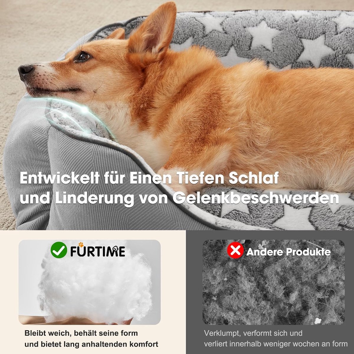 Hondenbed, middelgrote honden, hondenmand, wasbaar, antislip, hondenbedden, wollig, hondenmatras met verhoogde randen, hondenbank voor honden en katten