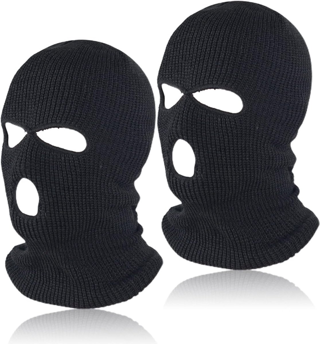 Bivakmutsen, skimasker, motormasker voor outdoor, lycra bivakmuts, balaclava voor heren en dames, dun en ademend, winddicht, winter, zomer, fiets gezichtsmasker(Zwart, drie gaten)