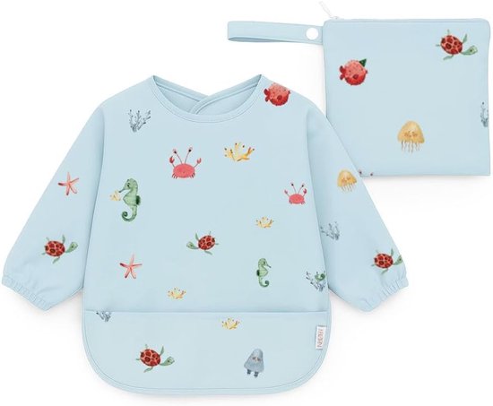Foto: Langemouwen slabbetje voor baby s 6 12 maanden waterdichte slabbetjes voor het afbouwen van borstvoeding gratis bijpassende opbergtas voor baby led weaning