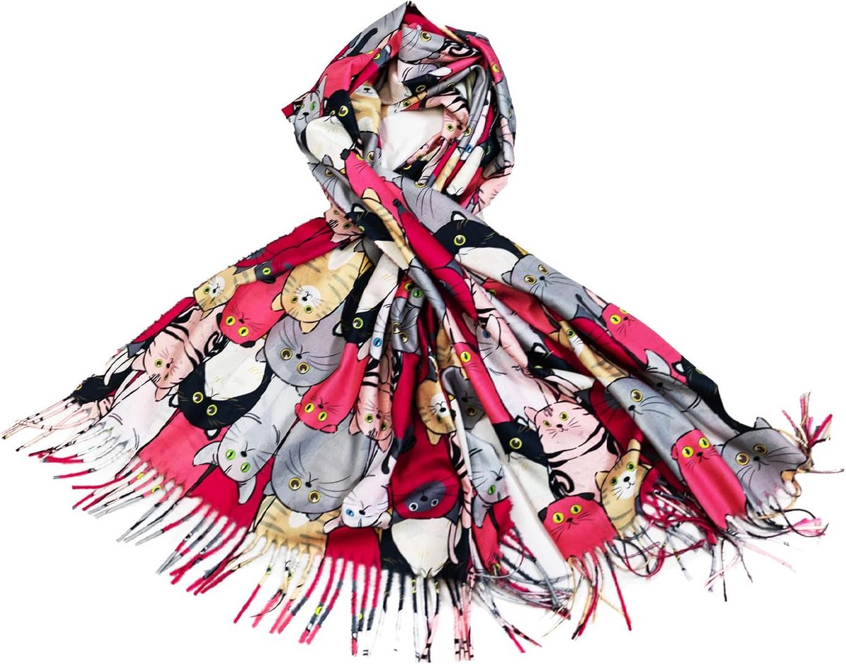 Unisex kattensjaal stola franjes halsdoek sjaal nekwarmer EM-3579