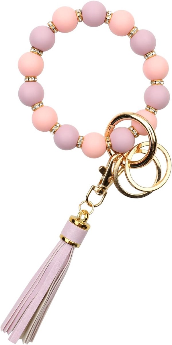 siliconen kralen sleutelhanger armband auto sleutelhanger voor vrouwen