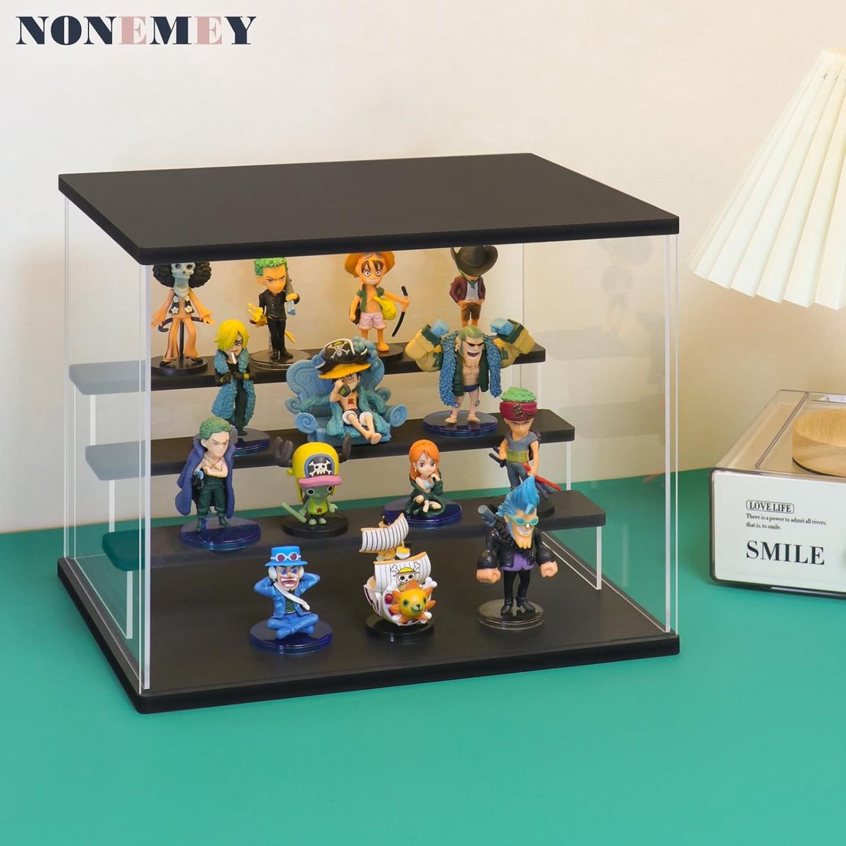 Transparante Acryl Vitrinestandaard met Led Licht, 2/3/4/5/6 Lagen Opslag Vitrine Vitrine Stofdichte Organisator Acryl Doos voor verzamelobjecten Beeldjes (Zwart, 4Tier-31.5*24.5*26.5 cm)