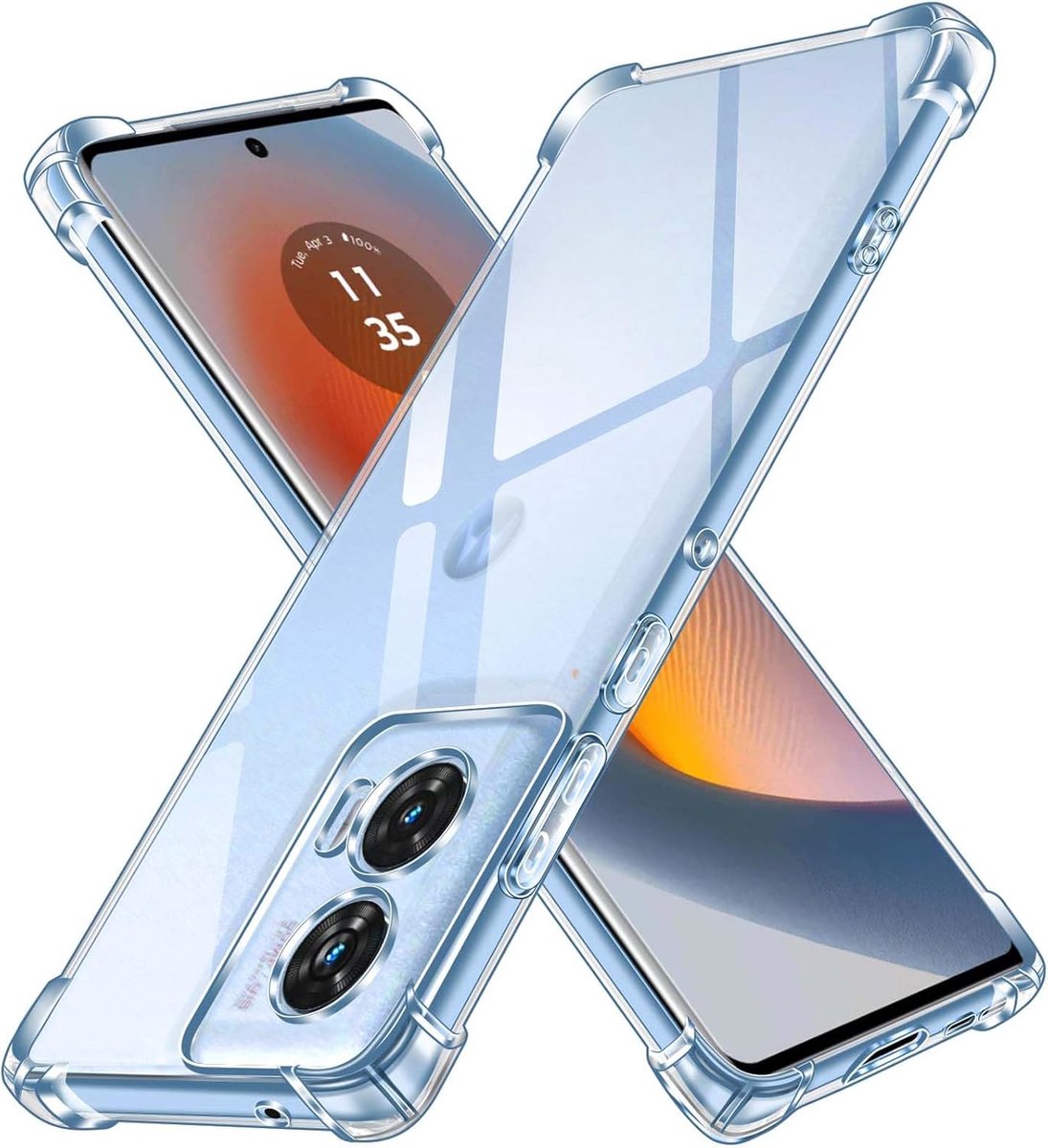 ivoler Transparant siliconen hoesje voor Motorola Moto Edge 50 Fusion met schokbestendige beschermhoeken, dunne zachte transparante beschermhoes, flexibele TPU transparante telefoonhoes krasbestendig