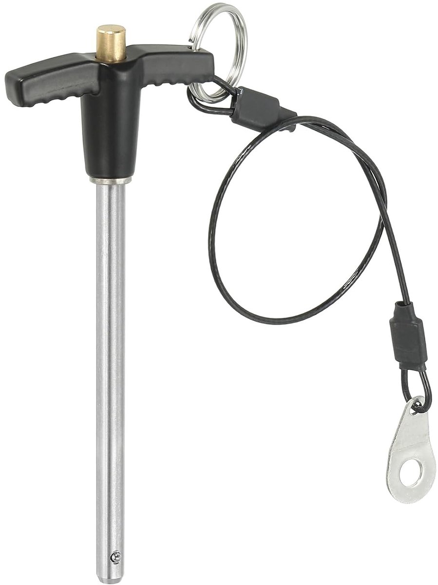 Tang met T-greep 1/4 x 3,15 inch (6 x 80 mm), snelspanpen, veiligheidspinnen van roestvrij staal 304 met knop, kabel met koord 25 cm