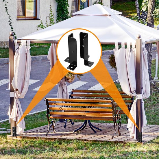 Posthouders, 4 Stks Steunklemmen, Ankerpalen, Dek Steun Base, Pergola Klemmen voor 38x38/50x50/50x101/101x101mm palen, Deck Railings Brievenbus — afbeelding 5