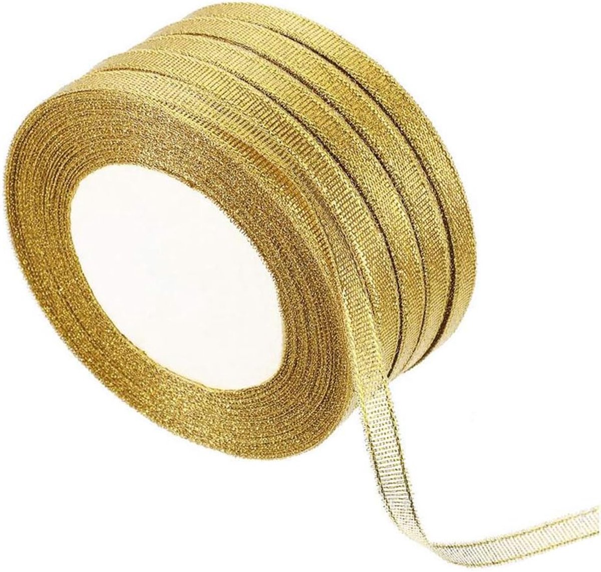 5 rollen gouden lange 24 yard breedte 1 cm/0,4 inch glitter linten metallic geschenkverpakking tapes sprankelende stof prachtige doe-het-zelf ambachtelijke wrapper decoratie geschenken verpakking voor