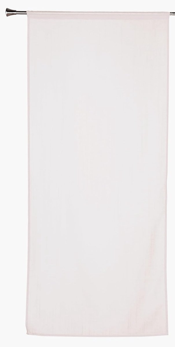 Gordijn voor gordijnroede, ecru, 90 x 200 cm, 100% polyester, Oeko TEX gecertificeerd, geweven en geverfd in Frankrijk, collectie Frosted tamine