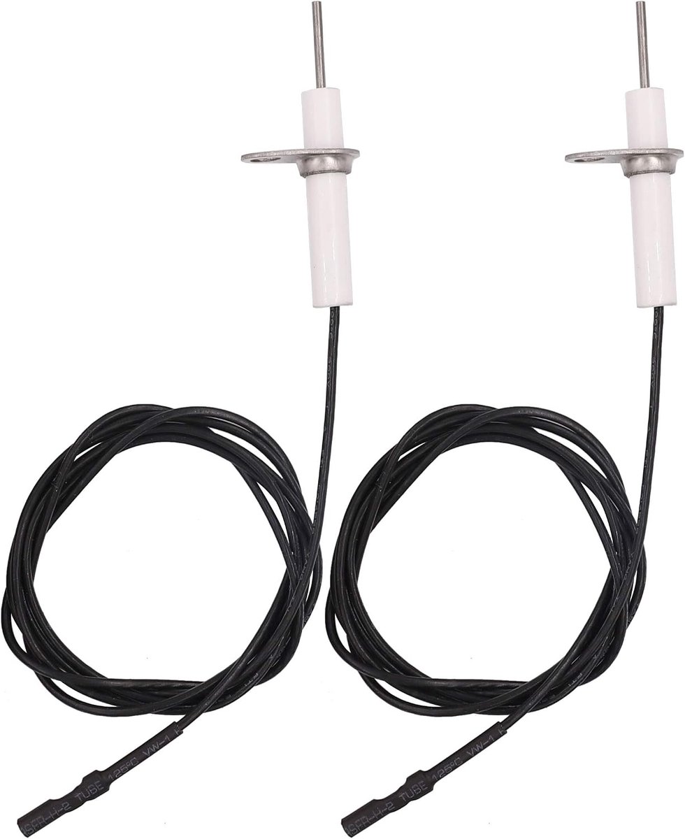 STAR 2 stuks 96,5 cm Ontstekingsdraad & Keramische Elektrode Assemblage Vervanging, Ontstekingselektrode Kan DIY Gebogen worden Voor Gasbrander Keramische Bougie Ontstekingselektrode Vervanging