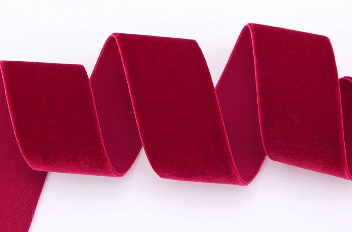 3 m x 36 mm fluwelen lint donkerrood (644 Scarlet) Decoratielint rood velours eenzijdig fluweel vastkant fluwelen lint om te naaien te versieren