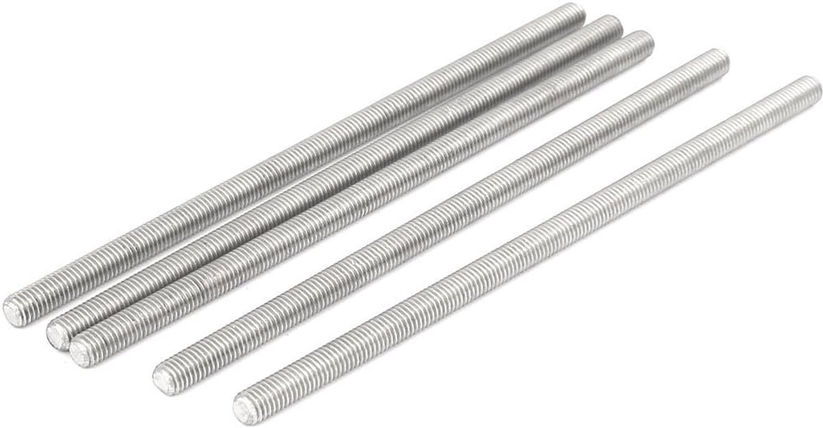 M5 x 120mm 304 roestvrij staal volledig schroefdraad staaf staaf studs hardware 5 stuks
