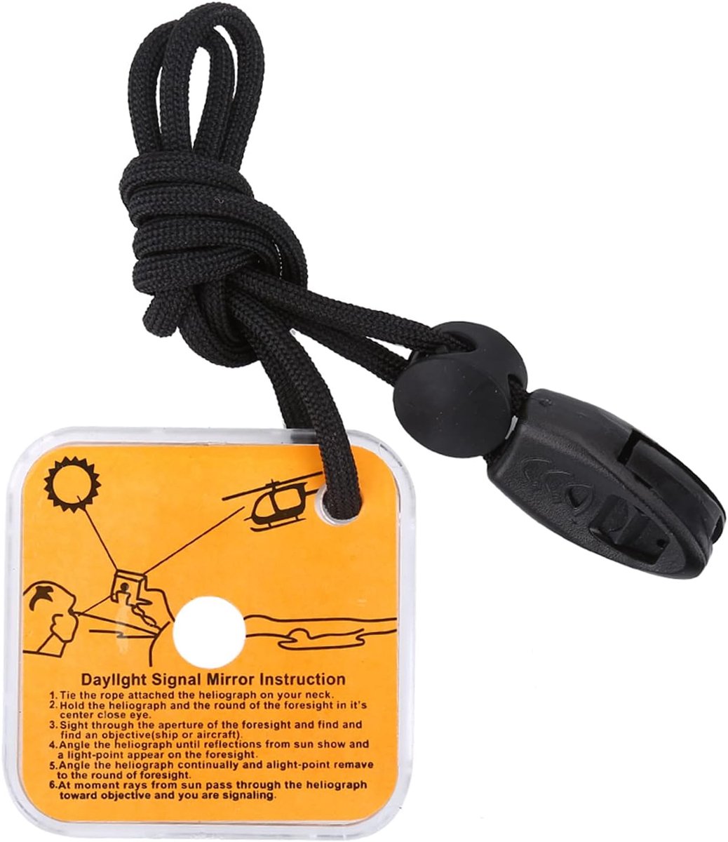 Survival Reflecterend Signaal, Emergency Star Flash Mirror met Landyard en Handleiding op Terug Watersporten