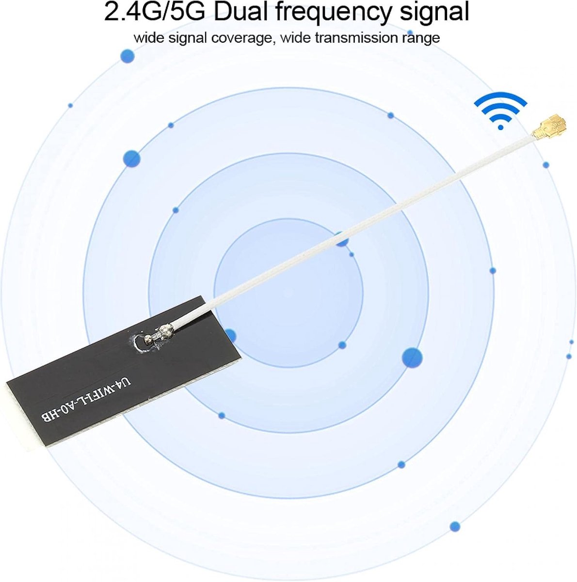 2.4G / 5G Antenne met Dubbele Frequentie interface Netwerkkaartantenne 9 Cm / 3,5 Inch WiFi-kaartantenne (5 Stuks)