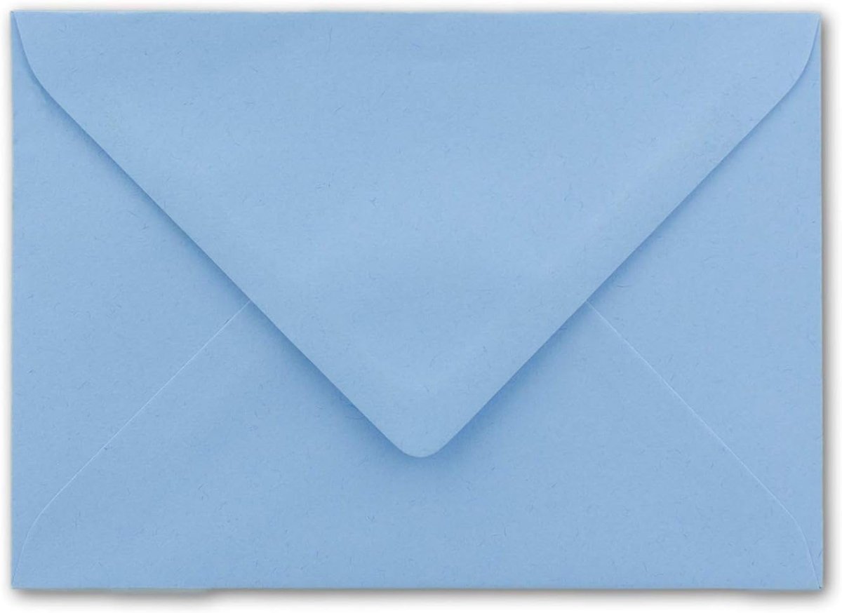 DIN C6, 100 stuks, lichtblauw, 11,4 x 16,2 cm, 90 g/m², met natte lijm, postenveloppen zonder venster, ideaal voor Kerstmis, wenskaarten, uitnodigingen van je Glüxx-Agent
