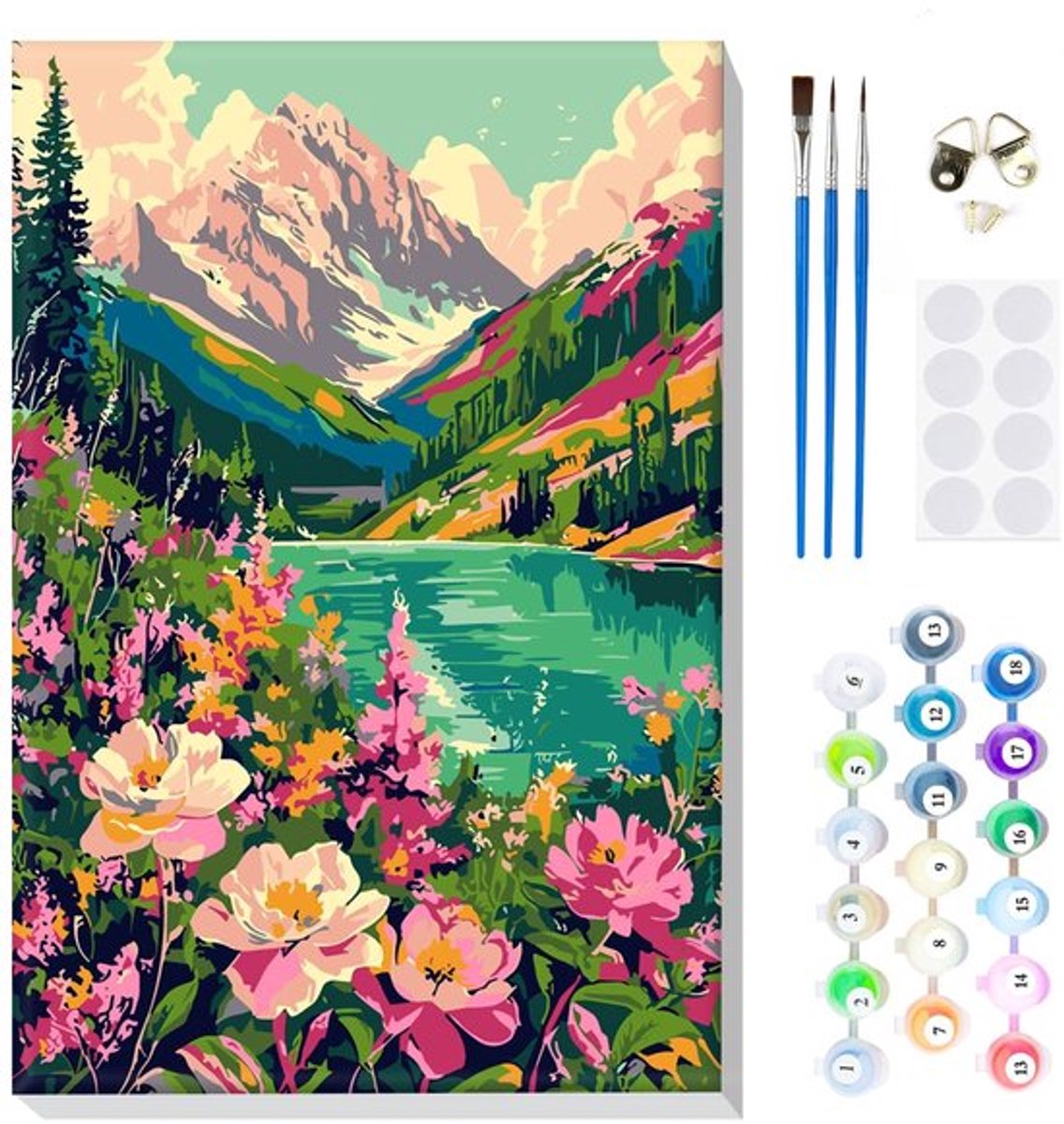 Schilderen op Nummer - Voor volwassenen met frame - Doe-het-zelf - Acrylverf set - Beginners - Creatieve hobby - Inclusief penselen en canvas - Verfset