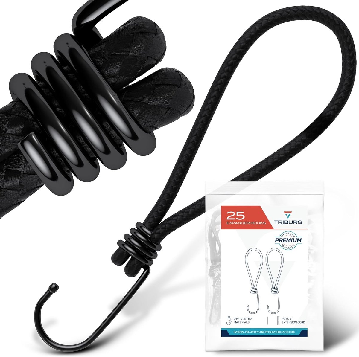 SnelShoppen - Expander met Haken 25 stuks, 15 cm, Krachtige Tensioner met Haken, Universeel Rubber Tensioner voor Buiten, Huishoudelijk Gebruik, Tuin,