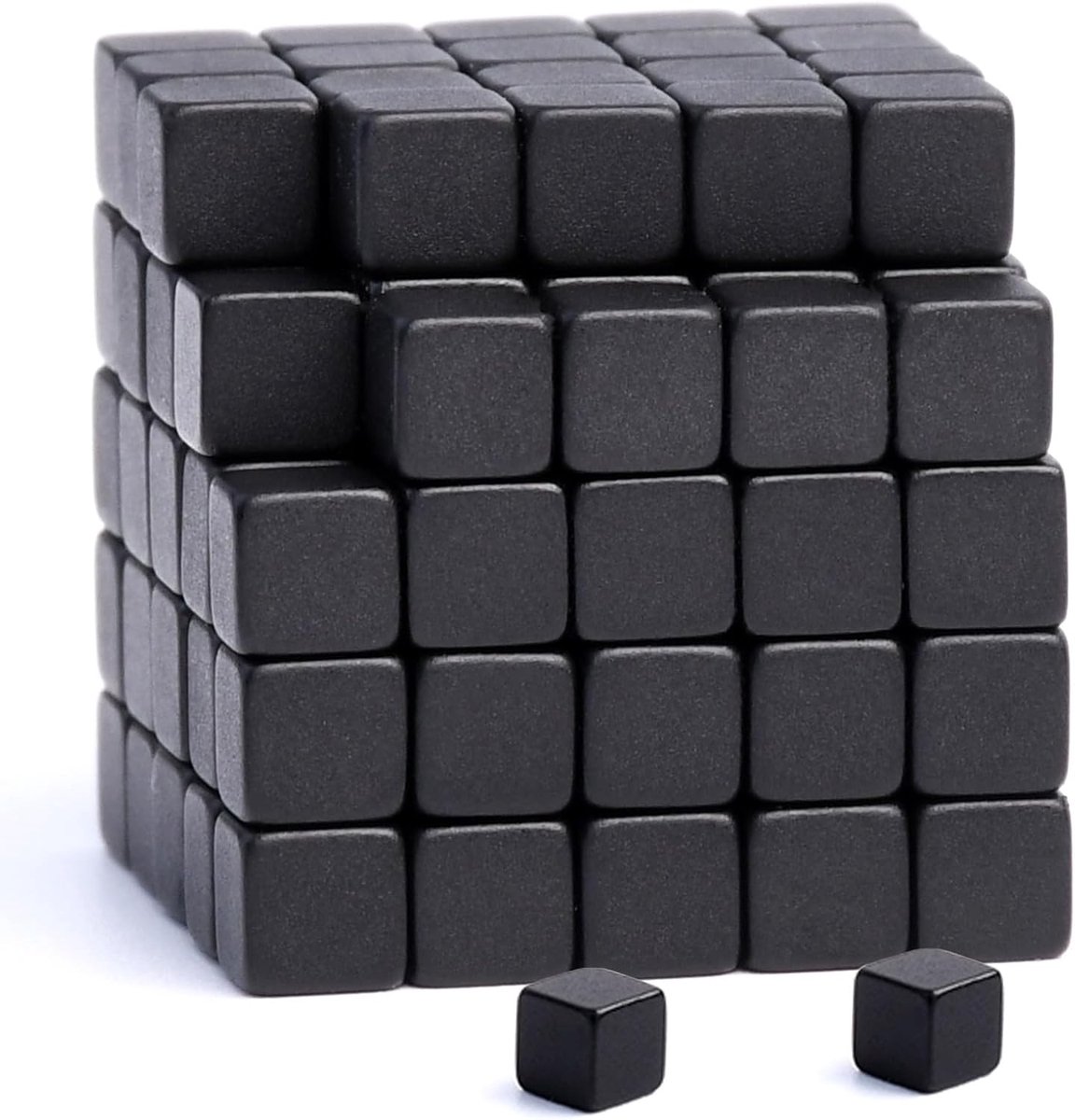 SnelShoppen - 120 Stuks Sterke Neodymium Magneten 5x5x5 mm - Mini Bord Magneten voor Koelkast, Whiteboard, Keuken, Creatief gebruik, Zwart