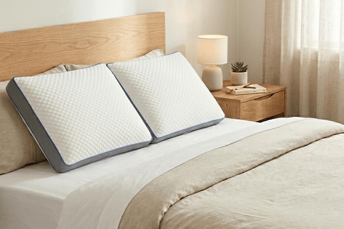 SnelShoppen - Ergonomisch Memory Foam Neksteun Kussen 40 x 60 x 12 cm - Fluffy Kwaliteit Hotel Serie - Wasbare Hoes - Ondersteuning Cervicale Wervels