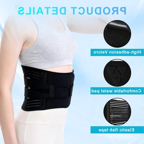 Verstelbare Rugsteunriem met 3D Pad, Ademend Ondersteunend Band voor Rugpijnverlichting, Geschikt voor Mannen en Vrouwen (XL) — afbeelding 2