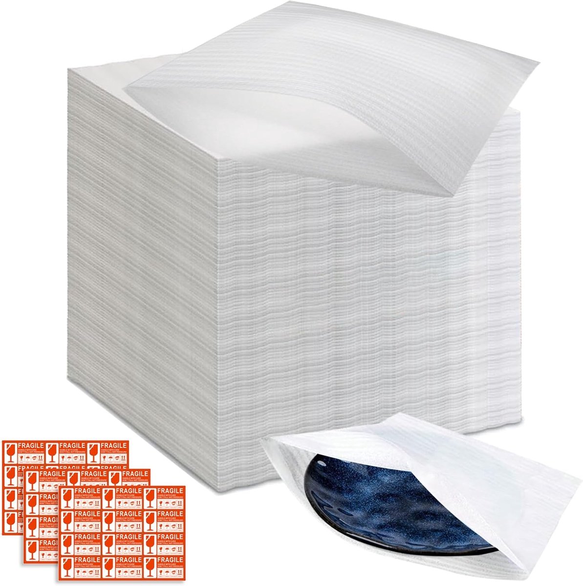 SnelShoppen - 100 Stuks Luchtkussenfolie 30x30 cm - Verhuisdozen, Schuimfolie, Schuimverpakking, Verhuisverpakking voor Servies, Glazen, Wijnflessen,