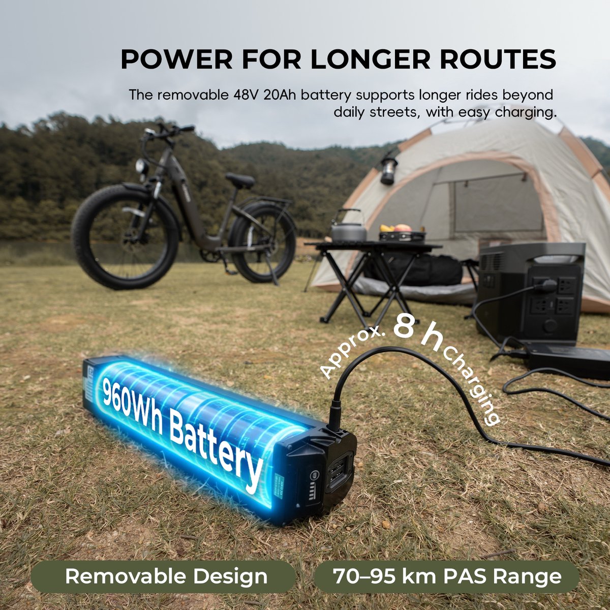 FAFREES F26 Rover Full-Size All-Terrain E-Bike – 48V 20Ah Accu, 95km Bereik, 55Nm Koppel, 26"x4.0" Vetbanden-Blauw thumbnail 3