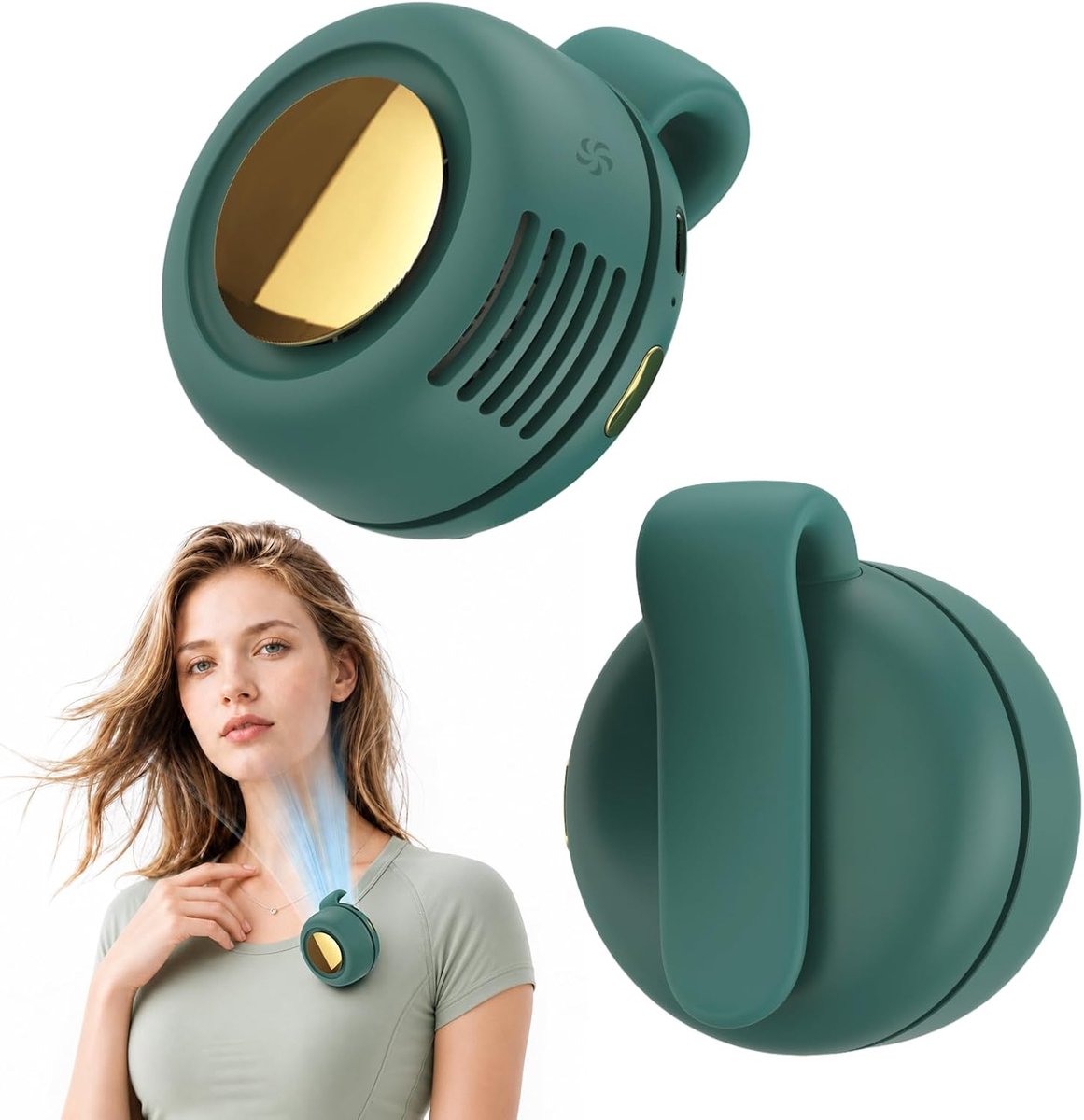 SnelShoppen - Kleine Ventilator met Clip, Draagbare Mini-Ventilator, Stil en Vleugelloos, Wit, Ideaal voor Thuis, Werk en Camping