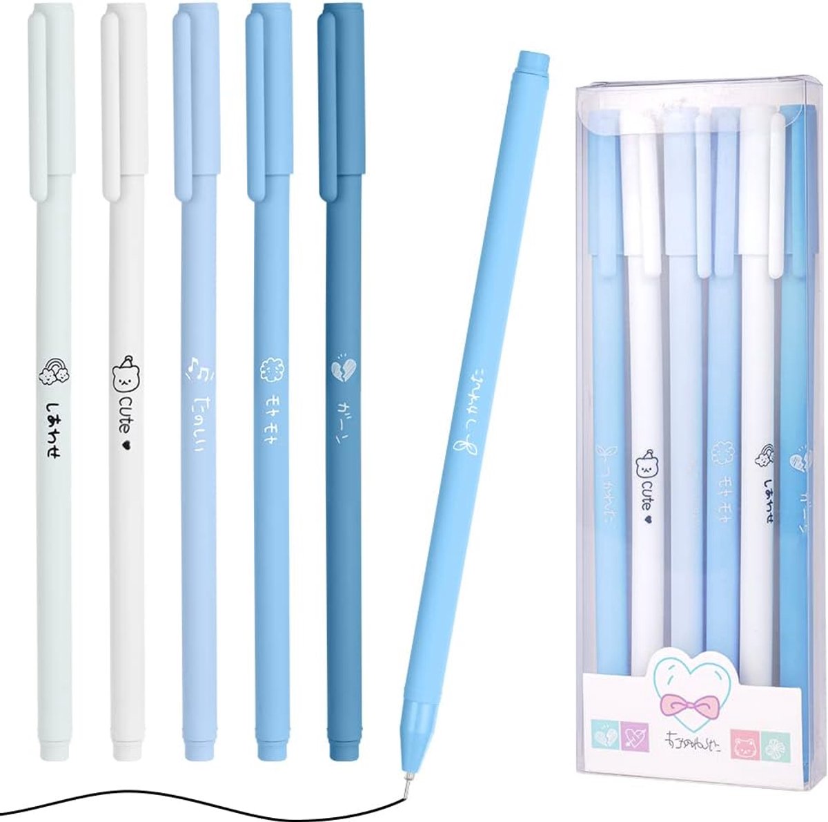 SnelShoppen - 6 Stuks Gel Pens, Rollerball Pennen, Viltstiften, Sneldrogende Inkt, 0.5mm Fijne Punt, Zwarte Inkt, Geschikt voor Studenten, Kantoor, Cr