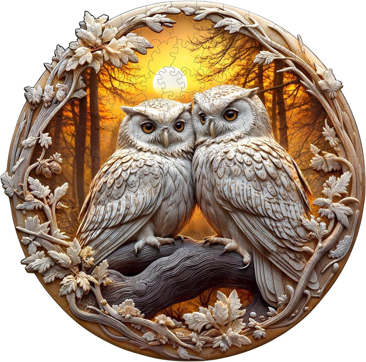 SnelShoppen - Wooden Puzzle Volwassenen 3D Uil - 300 Delen Houten Puzzel Cadeau Box, Wanddecoratie en Geschenk voor Vrienden en Familie (14 Jaar+)