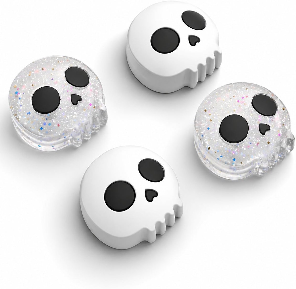 SnelShoppen - Halloween Thumb Grip Caps voor Nintendo Switch 2 (2025) - Spooky Skull Silicone Joystick Cap Covers, 4 PCS, Zacht en Antislip, Perfect v