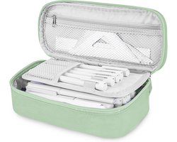 SnelShoppen - Grote Pencil Case met 4 Compartimenten, Ideaal voor School en Kantoor, Ruimte voor 50 Pennen, Inclusief Draaghandvat, Perfect voor Kinde