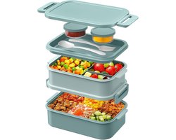 Thijox - Grote WayEee Lunchbox voor Volwassenen, 2130 ml, Lekvrij, BPA-vrij, Bento Box, Broodtrommel voor Kantoor, School, Groen