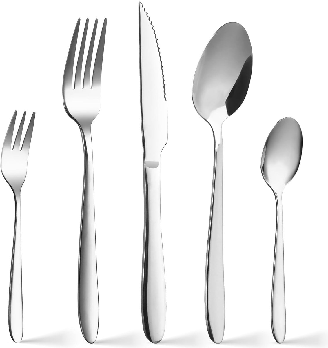 SnelShoppen - 30-delig Bestekset voor 6 Personen - RVS Bestekset met Messen, Vorken, Lepels, Geschikt voor Feest, Keuken en Dagelijks Gebruik